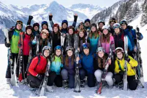 Schulklasse im Skilager Oberammergau