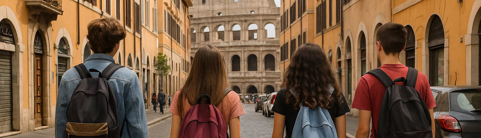 Schüler entdecken das antike Millionenstadt bei der Klassenfahrt nach Rom