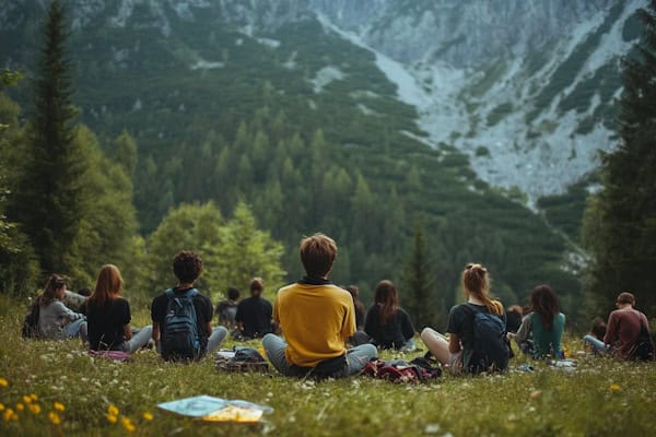Pause auf einer Wiese mit toller Aussicht
