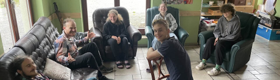 Gemeinsame Pause bei der Klassenfahrt