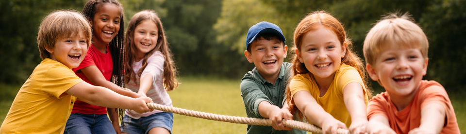 Teambuilding Tauziehen Kinder