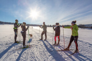 Sonnenschein auf der Ski Klassenfahrt Erzgebirge
