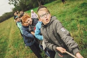 Klassenfahrt Harz Nordhausen Tauziehen