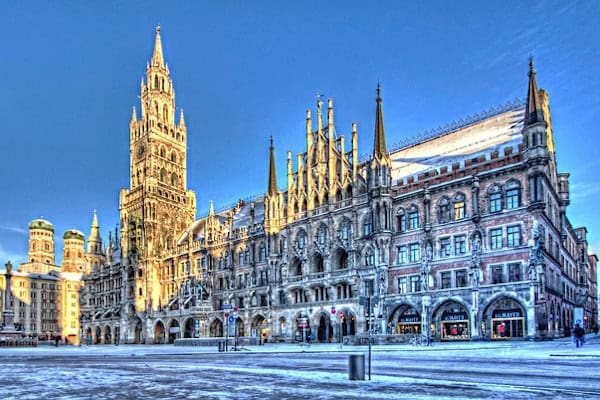 der Marienplatz bei einer Klassenfahrt nach München