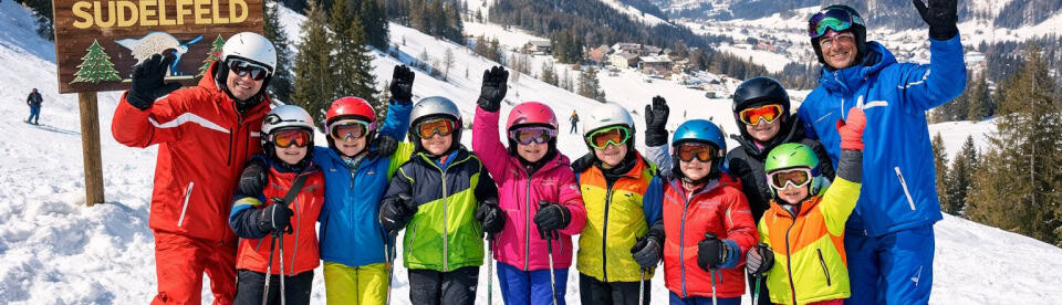 Schüler haben Spaß bei Ski Klassenfahrt