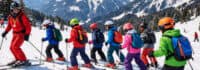 Schülergruppe auf Ski Klassenfahrt in Deutschland